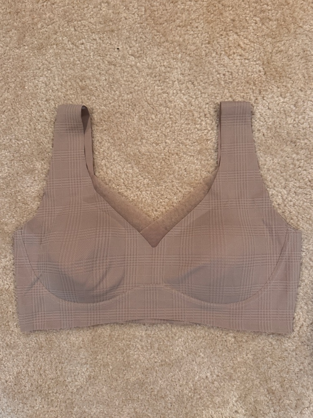 Seamless Taupe Wireless V-Neck Bralette